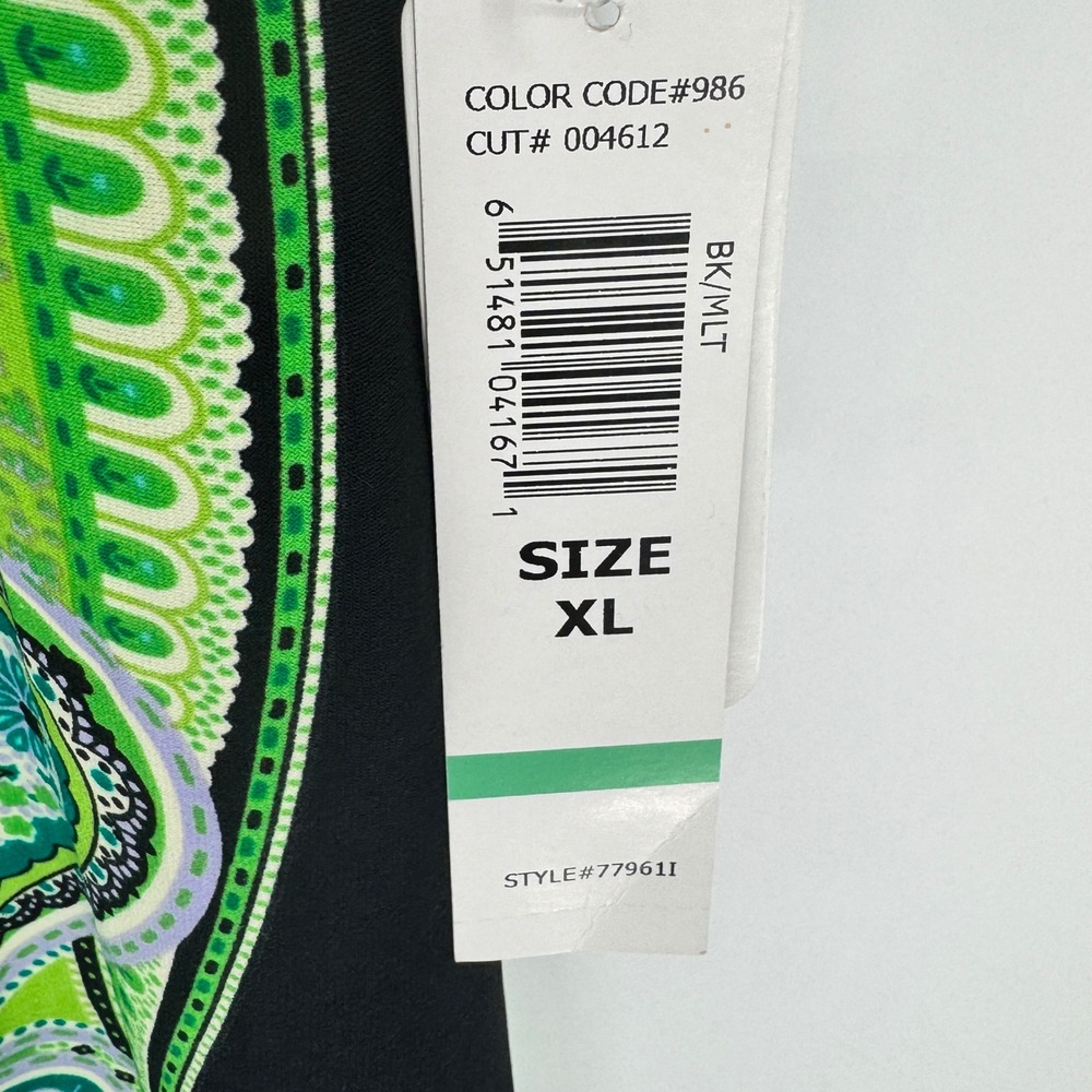 Tiana B. Black Dress with Green Paisley Print - Picture 5 of 14